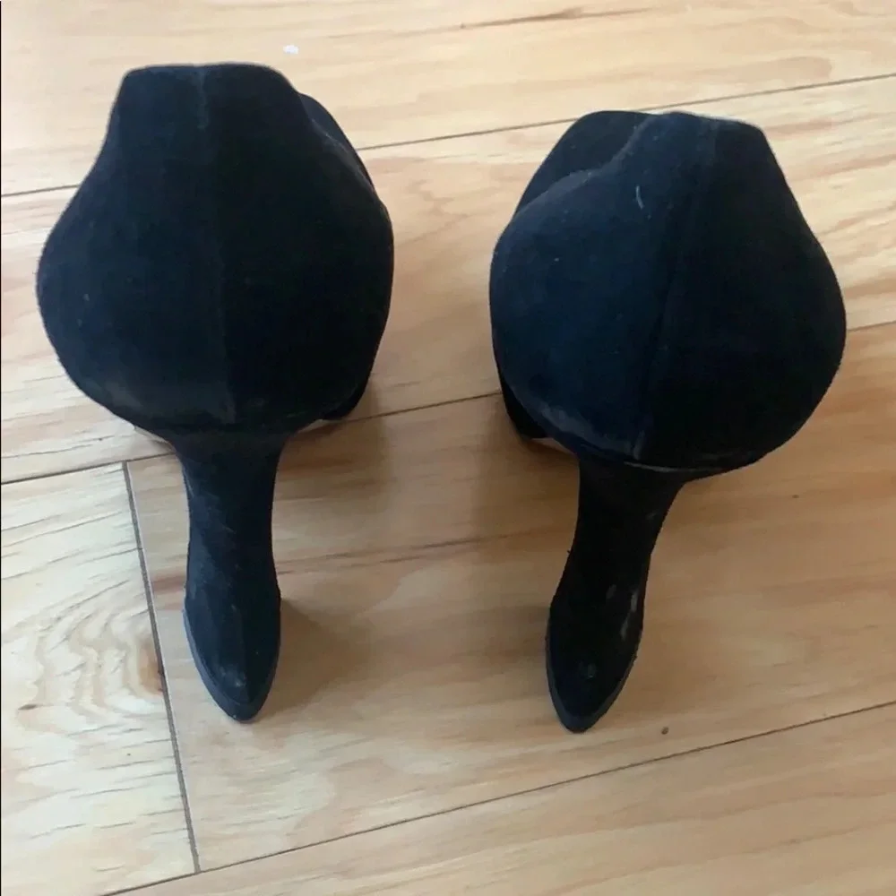 Miu Miu black suede Flare heels